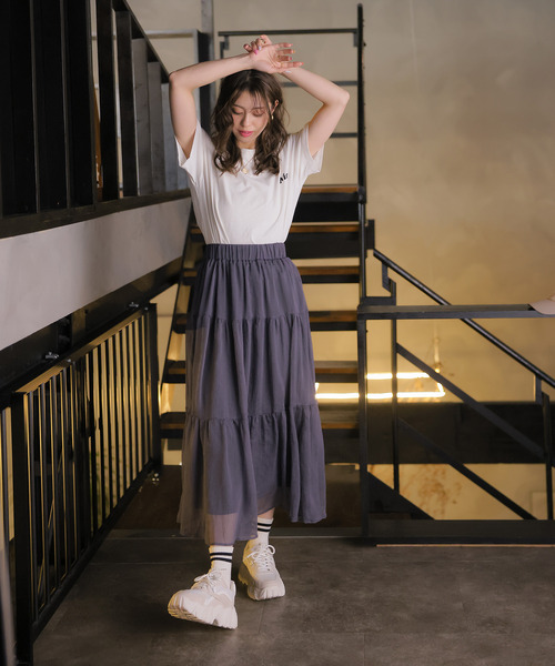 Doula Doula（ドゥーラドゥーラ）の「ティアードシアーロングスカート（スカート・レディース・ホワイト/ブラック/グレー・FREE）」の17枚目の写真