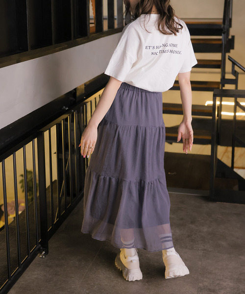 Doula Doula（ドゥーラドゥーラ）の「ティアードシアーロングスカート（スカート・レディース・ホワイト/ブラック/グレー・FREE）」の19枚目の写真