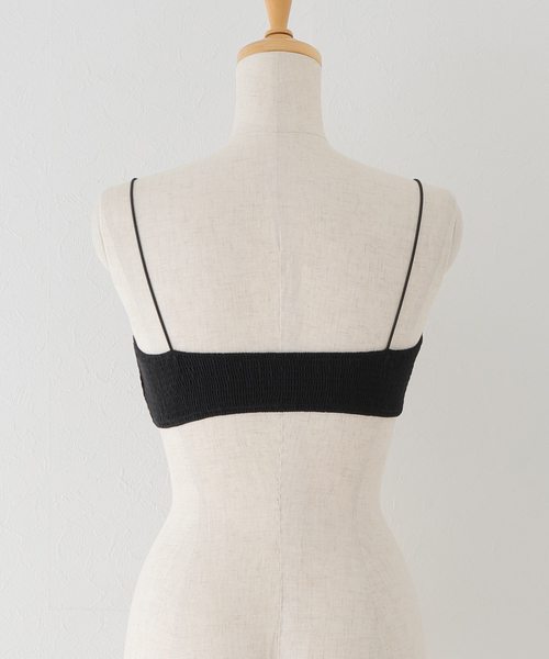 AP STUDIO（エーピーストゥディオ）の「*【TOTEME（トーテム）】SMOCKED BIKINI TOP（水着・レディース・ブラック・FREE）」の3枚目の写真