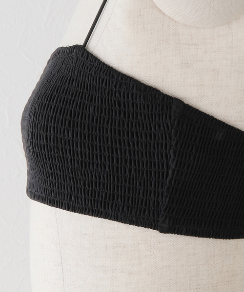 AP STUDIO（エーピーストゥディオ）の「*【TOTEME（トーテム）】SMOCKED BIKINI TOP（水着・レディース・ブラック・FREE）」の5枚目の写真