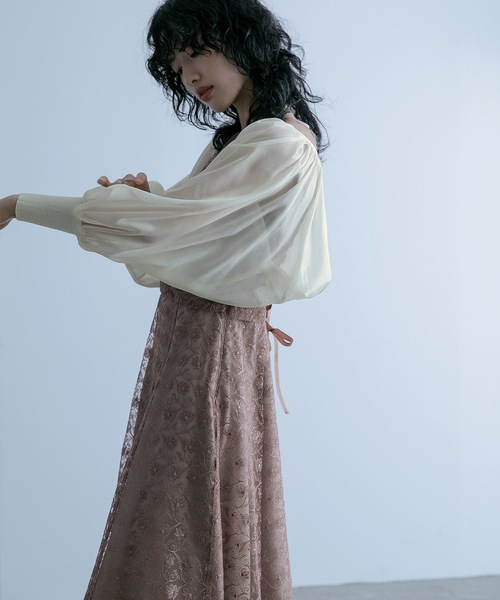niana（ニアナ）の「ドルマンスリーブシアーパーティーボレロ（テーラードジャケット・レディース・ベージュ/グレー/ブラック・M）」の4枚目の写真