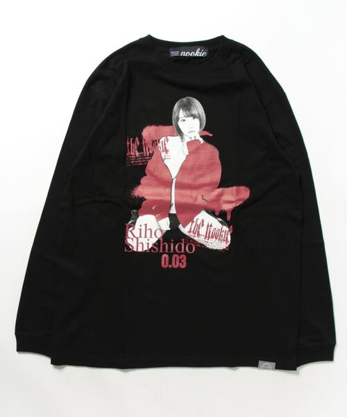 THE Nookie（ザヌーキー）の「《THE nookie LOVE Riho Shishido》PORTRAIT L/S TEE（Tシャツ/カットソー・レディース・ホワイト/ブラック・MEDIUM/LARGE）」の2枚目の写真