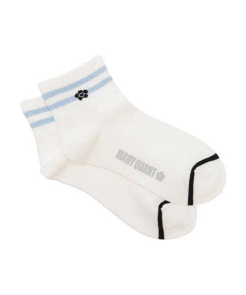 MARY QUANT（マリークワント）の「リブライン ソックス（ソックス/靴下・レディース・ライトブルー/ブラック/ホワイト・FREE）」の2枚目の写真