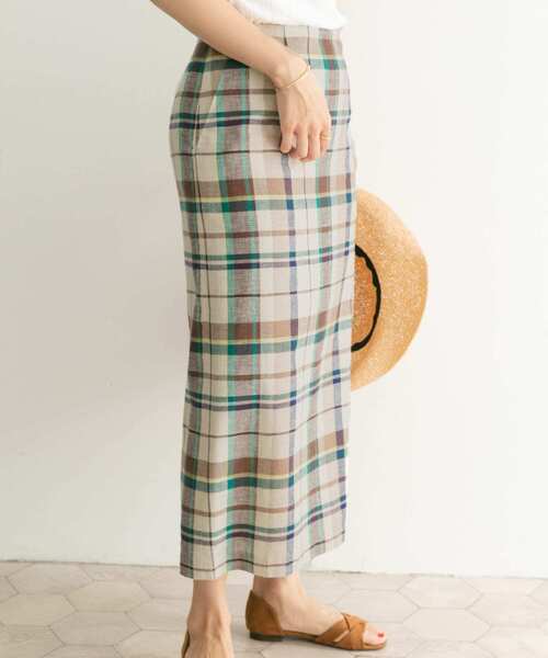 URBAN RESEARCH DOORS（アーバンリサーチドアーズ）の「カラーチェックセミタイトスカート（スカート・レディース・ベージュ系その他/ブルー系その他・SMALL/MEDIUM）」の8枚目の写真