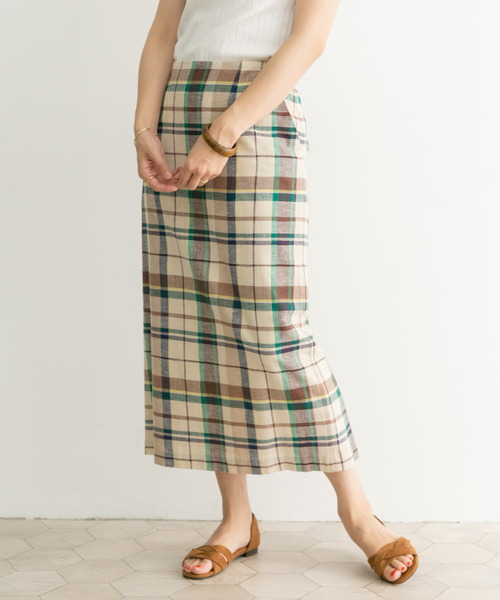 URBAN RESEARCH DOORS（アーバンリサーチドアーズ）の「カラーチェックセミタイトスカート（スカート・レディース・ベージュ系その他/ブルー系その他・SMALL/MEDIUM）」の18枚目の写真