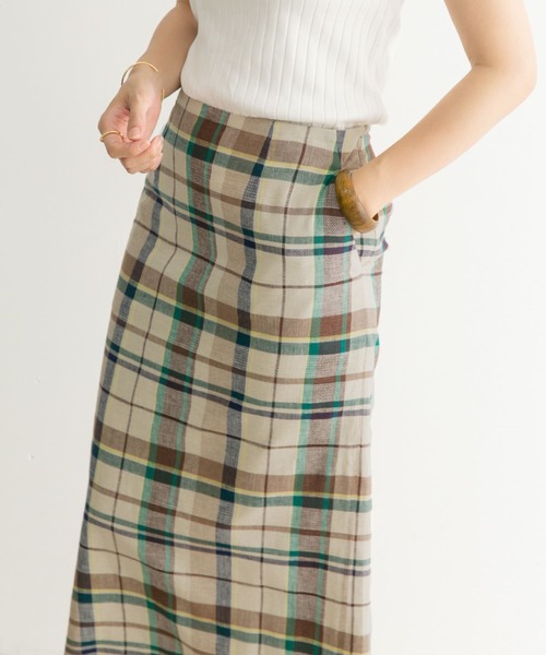URBAN RESEARCH DOORS（アーバンリサーチドアーズ）の「カラーチェックセミタイトスカート（スカート・レディース・ベージュ系その他/ブルー系その他・SMALL/MEDIUM）」の9枚目の写真