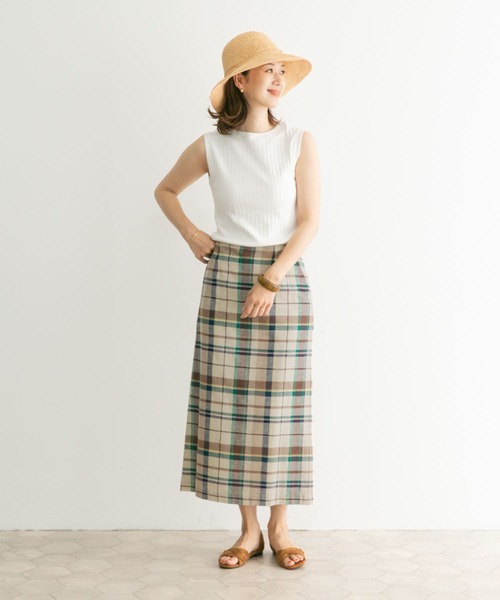 URBAN RESEARCH DOORS（アーバンリサーチドアーズ）の「カラーチェックセミタイトスカート（スカート・レディース・ベージュ系その他/ブルー系その他・SMALL/MEDIUM）」の14枚目の写真