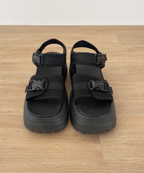 Didot.showroom（ディドット ショールーム）の「メッシュベルト厚底サンダル（サンダル・レディース・ブラック・22.5cm/23cm/23.5cm/24cm/24.5cm/25cm）」の15枚目の写真