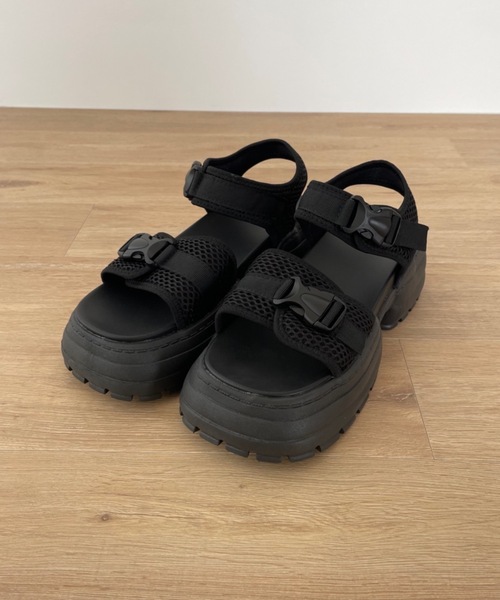 Didot.showroom（ディドット ショールーム）の「メッシュベルト厚底サンダル（サンダル・レディース・ブラック・22.5cm/23cm/23.5cm/24cm/24.5cm/25cm）」の9枚目の写真