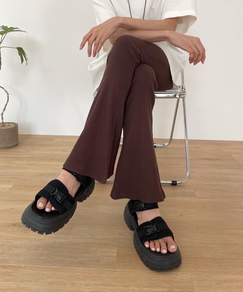 Didot.showroom（ディドット ショールーム）の「メッシュベルト厚底サンダル（サンダル・レディース・ブラック・22.5cm/23cm/23.5cm/24cm/24.5cm/25cm）」の6枚目の写真