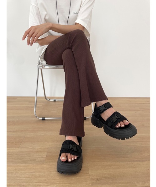 Didot.showroom（ディドット ショールーム）の「メッシュベルト厚底サンダル（サンダル・レディース・ブラック・22.5cm/23cm/23.5cm/24cm/24.5cm/25cm）」の14枚目の写真