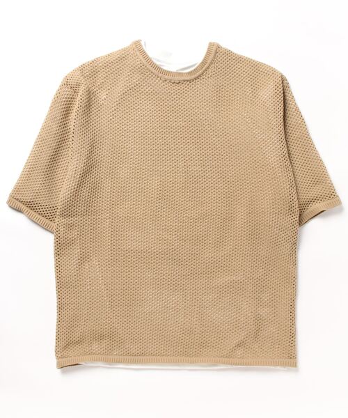 THISIS（ディスイズ）の「メッシュニット アンサンブルTシャツ（Tシャツ/カットソー・メンズ・ブラック/ベージュ・LARGE/X-LARGE/MEDIUM）」の3枚目の写真