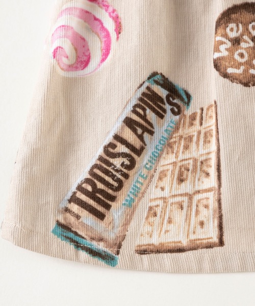 trois lapins kp（トロワラパンケーピー）の「チョコレート柄 長袖チュニック(100~140cm)（チュニック・キッズ・ベージュ・140cm/100cm/130cm/110cm/120cm）」の8枚目の写真