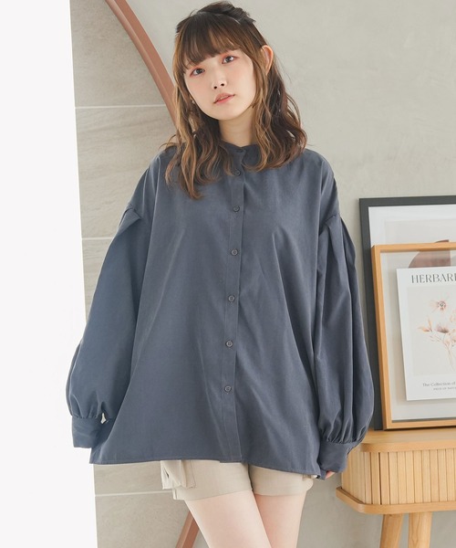 moulis'（ムーリス）の「2WAYボリュームスリーブブラウス（シャツ/ブラウス・レディース・ネイビー/ベージュ/イエロー・M-L/3L）」の2枚目の写真