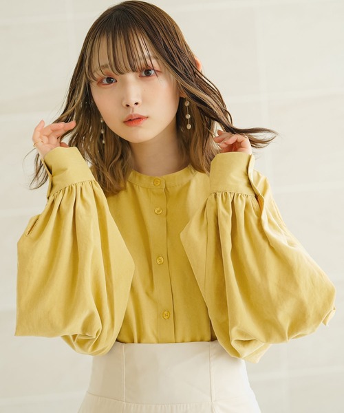 moulis'（ムーリス）の「2WAYボリュームスリーブブラウス（シャツ/ブラウス・レディース・ネイビー/ベージュ/イエロー・M-L/3L）」の3枚目の写真