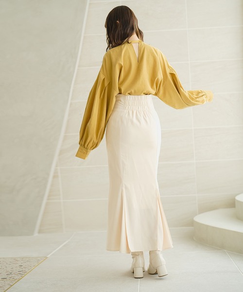 moulis'（ムーリス）の「2WAYボリュームスリーブブラウス（シャツ/ブラウス・レディース・ネイビー/ベージュ/イエロー・M-L/3L）」の16枚目の写真