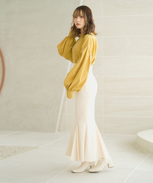 moulis'（ムーリス）の「2WAYボリュームスリーブブラウス（シャツ/ブラウス・レディース・ネイビー/ベージュ/イエロー・M-L/3L）」の8枚目の写真