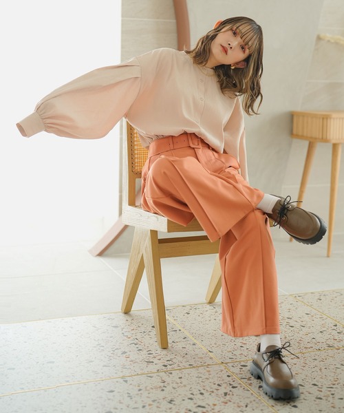 moulis'（ムーリス）の「2WAYボリュームスリーブブラウス（シャツ/ブラウス・レディース・ネイビー/ベージュ/イエロー・M-L/3L）」の22枚目の写真