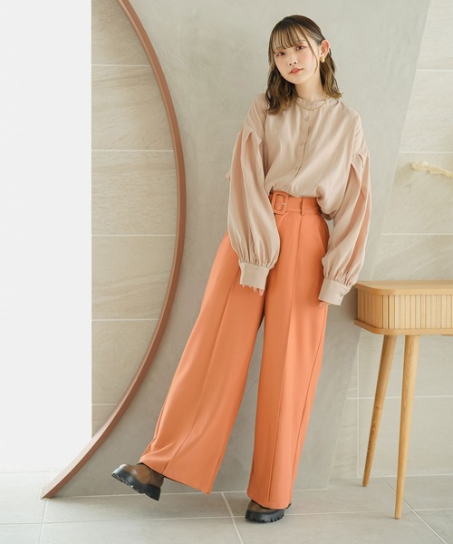 moulis'（ムーリス）の「2WAYボリュームスリーブブラウス（シャツ/ブラウス・レディース・ネイビー/ベージュ/イエロー・M-L/3L）」の6枚目の写真