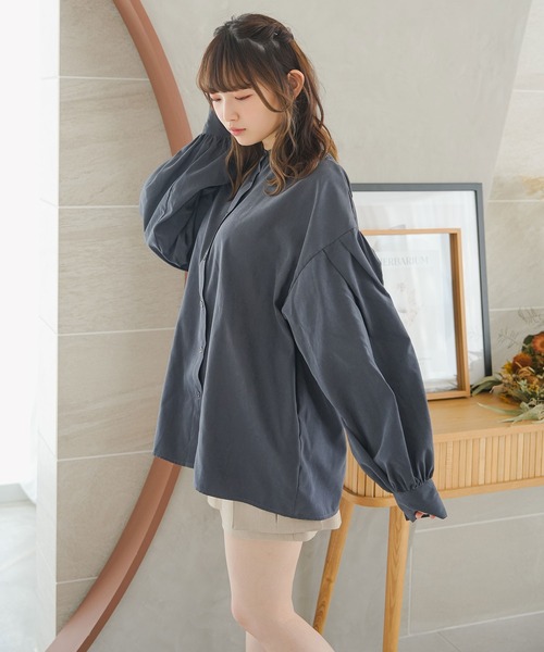 moulis'（ムーリス）の「2WAYボリュームスリーブブラウス（シャツ/ブラウス・レディース・ネイビー/ベージュ/イエロー・M-L/3L）」の4枚目の写真