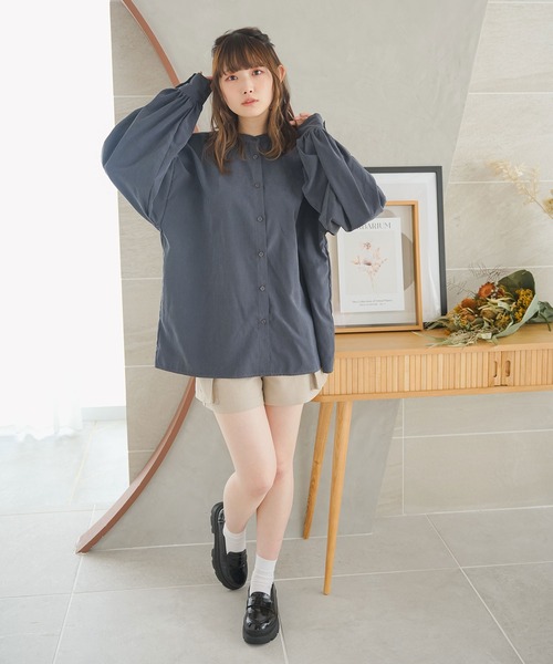 moulis'（ムーリス）の「2WAYボリュームスリーブブラウス（シャツ/ブラウス・レディース・ネイビー/ベージュ/イエロー・M-L/3L）」の14枚目の写真