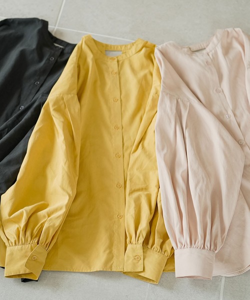 moulis'（ムーリス）の「2WAYボリュームスリーブブラウス（シャツ/ブラウス・レディース・ネイビー/ベージュ/イエロー・M-L/3L）」の17枚目の写真