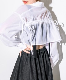 OLIVE des OLIVE | 後ろリボンクロップドシャツ　1032040020(シャツ/ブラウス)
