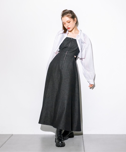 OLIVE des OLIVE（オリーブデオリーブ）の「後ろリボンクロップドシャツ　1032040020（シャツ/ブラウス・レディース・オフホワイト/サックスブルー/チェック・FREE）」の6枚目の写真