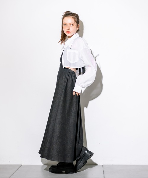 OLIVE des OLIVE（オリーブデオリーブ）の「後ろリボンクロップドシャツ　1032040020（シャツ/ブラウス・レディース・オフホワイト/サックスブルー/チェック・FREE）」の7枚目の写真