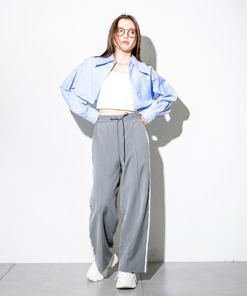 OLIVE des OLIVE（オリーブデオリーブ）の「後ろリボンクロップドシャツ　1032040020（シャツ/ブラウス・レディース・オフホワイト/サックスブルー/チェック・FREE）」の16枚目の写真