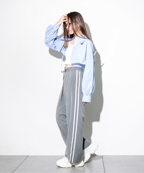 OLIVE des OLIVE（オリーブデオリーブ）の「後ろリボンクロップドシャツ　1032040020（シャツ/ブラウス・レディース・オフホワイト/サックスブルー/チェック・FREE）」の17枚目の写真