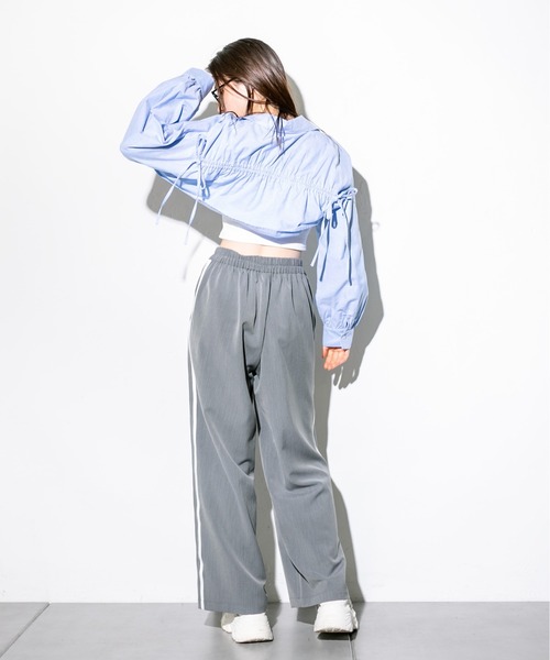 OLIVE des OLIVE（オリーブデオリーブ）の「後ろリボンクロップドシャツ　1032040020（シャツ/ブラウス・レディース・オフホワイト/サックスブルー/チェック・FREE）」の18枚目の写真