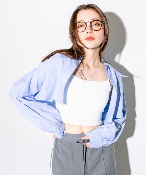 OLIVE des OLIVE（オリーブデオリーブ）の「後ろリボンクロップドシャツ　1032040020（シャツ/ブラウス・レディース・オフホワイト/サックスブルー/チェック・FREE）」の19枚目の写真