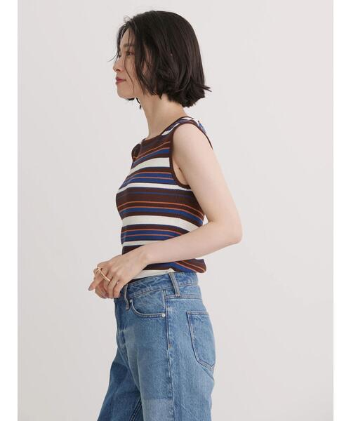 AMERICAN HOLIC（アメリカンホリック）の「スクエアニットタンクトップ（インナーウェア/肌着・レディース・ブラウン/ブラック/オレンジ・M/L）」の11枚目の写真