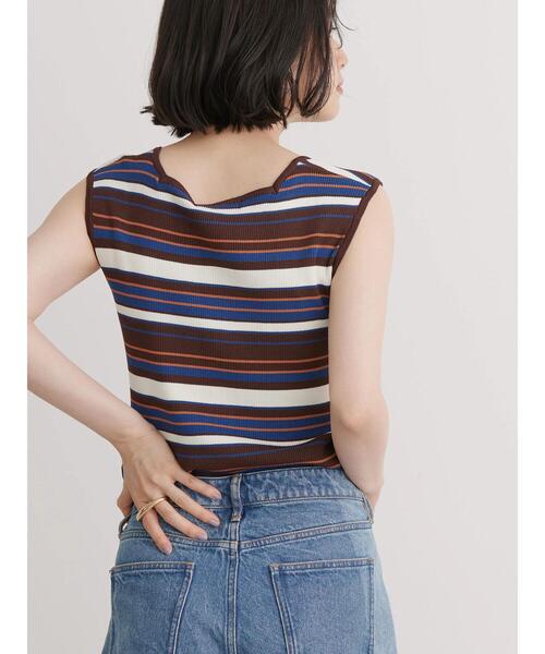 AMERICAN HOLIC（アメリカンホリック）の「スクエアニットタンクトップ（インナーウェア/肌着・レディース・ブラウン/ブラック/オレンジ・M/L）」の12枚目の写真