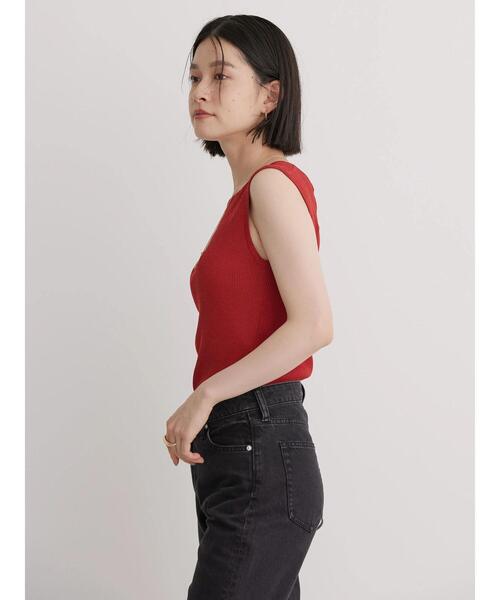 AMERICAN HOLIC（アメリカンホリック）の「スクエアニットタンクトップ（インナーウェア/肌着・レディース・ブラウン/ブラック/オレンジ・M/L）」の17枚目の写真