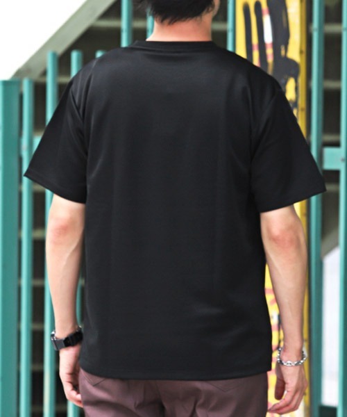 LUXSTYLE（ラグスタイル）の「ポンチブロック切替半袖Tシャツ（Tシャツ/カットソー・メンズ・グレイッシュベージュ/ホワイト/ブラック・L/M）」の9枚目の写真