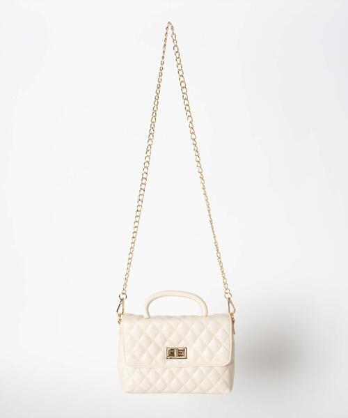 WEGO(ウィゴー)の「WEGO/キルティングハンドルミニチェーンショルダー(ショルダーバッグ・レディース・オフホワイト/ブラック・FREE)」の20枚目の写真