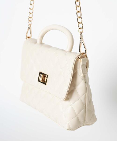 WEGO(ウィゴー)の「WEGO/キルティングハンドルミニチェーンショルダー(ショルダーバッグ・レディース・オフホワイト/ブラック・FREE)」の18枚目の写真