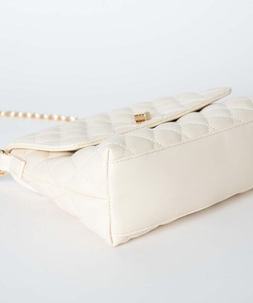 WEGO(ウィゴー)の「WEGO/キルティングハンドルミニチェーンショルダー(ショルダーバッグ・レディース・オフホワイト/ブラック・FREE)」の16枚目の写真