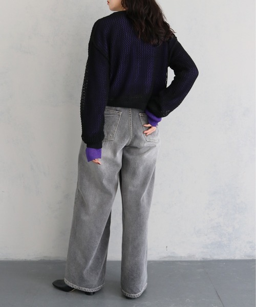 cheriella(シェリエラ)の「【Avvenente】メッシュニットシアートップスSET(ニット/セーター・レディース・アイボリー/ブラック系2/ブルー/ブラック系1・M)」の19枚目の写真