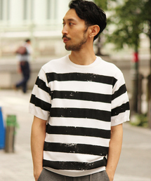 EDIFICE | ◇PRINTボーダー ショートスリーブ ニット(ニット/セーター)