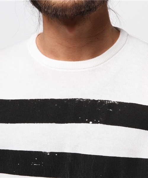 EDIFICE（エディフィス）の「◇PRINTボーダー ショートスリーブ ニット（ニット/セーター・メンズ・ブルー系その他/グリーン/レッド/ブラック・48/46/44）」の11枚目の写真