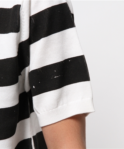 EDIFICE（エディフィス）の「◇PRINTボーダー ショートスリーブ ニット（ニット/セーター・メンズ・ブルー系その他/グリーン/レッド/ブラック・48/46/44）」の12枚目の写真