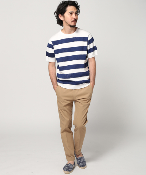 EDIFICE（エディフィス）の「◇PRINTボーダー ショートスリーブ ニット（ニット/セーター・メンズ・ブルー系その他/グリーン/レッド/ブラック・48/46/44）」の13枚目の写真