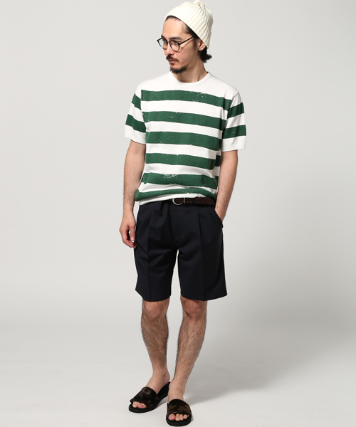 EDIFICE（エディフィス）の「◇PRINTボーダー ショートスリーブ ニット（ニット/セーター・メンズ・ブルー系その他/グリーン/レッド/ブラック・48/46/44）」の14枚目の写真