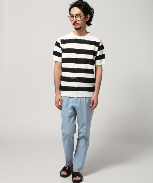 EDIFICE（エディフィス）の「◇PRINTボーダー ショートスリーブ ニット（ニット/セーター・メンズ・ブルー系その他/グリーン/レッド/ブラック・48/46/44）」の15枚目の写真