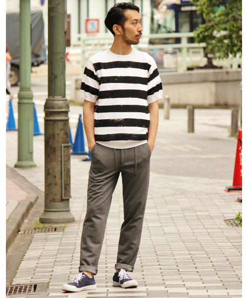 EDIFICE（エディフィス）の「◇PRINTボーダー ショートスリーブ ニット（ニット/セーター・メンズ・ブルー系その他/グリーン/レッド/ブラック・48/46/44）」の21枚目の写真