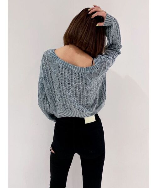 GYDA(ジェイダ)の「2WAYメッシュスリーブブリーチニットトップス(ニット/セーター・レディース・ネイビー/ベージュ/オリーブ・FREE)」の18枚目の写真