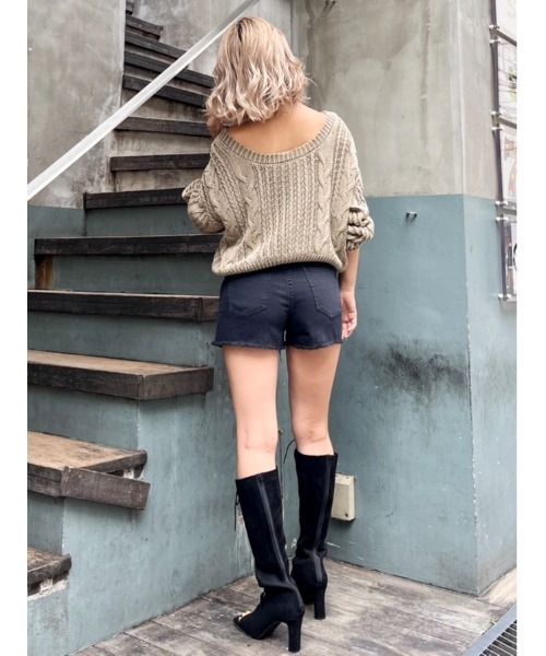 GYDA(ジェイダ)の「2WAYメッシュスリーブブリーチニットトップス(ニット/セーター・レディース・ネイビー/ベージュ/オリーブ・FREE)」の21枚目の写真